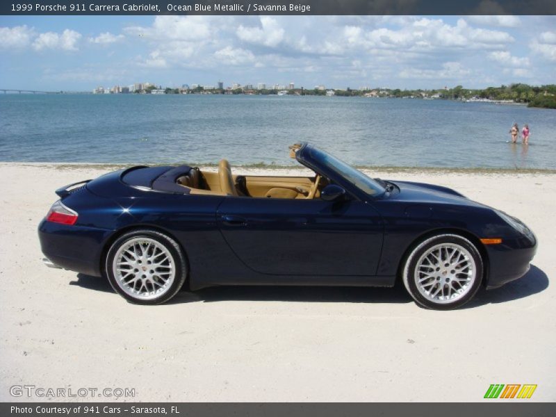 Ocean Blue Metallic / Savanna Beige 1999 Porsche 911 Carrera Cabriolet