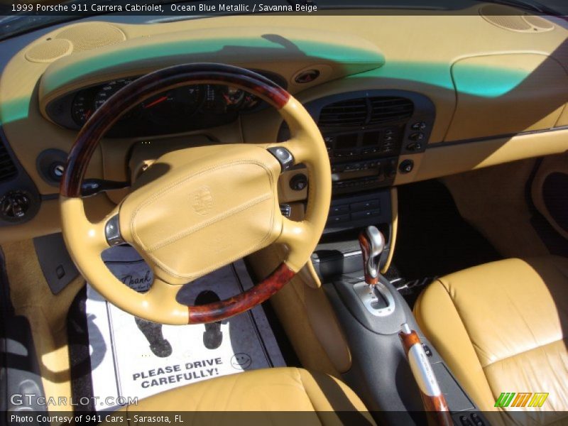 Ocean Blue Metallic / Savanna Beige 1999 Porsche 911 Carrera Cabriolet