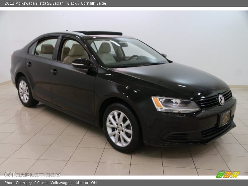 Black / Cornsilk Beige 2012 Volkswagen Jetta SE Sedan
