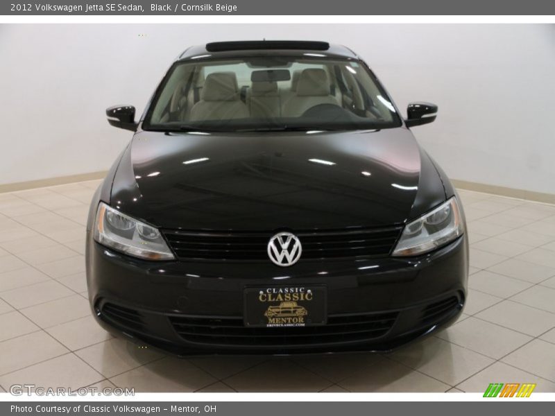 Black / Cornsilk Beige 2012 Volkswagen Jetta SE Sedan