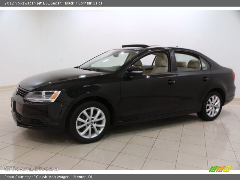 Black / Cornsilk Beige 2012 Volkswagen Jetta SE Sedan