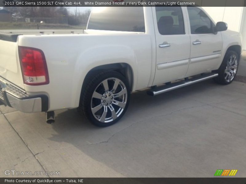 White Diamond Tricoat / Very Dark Cashmere/Light Cashmere 2013 GMC Sierra 1500 SLT Crew Cab 4x4