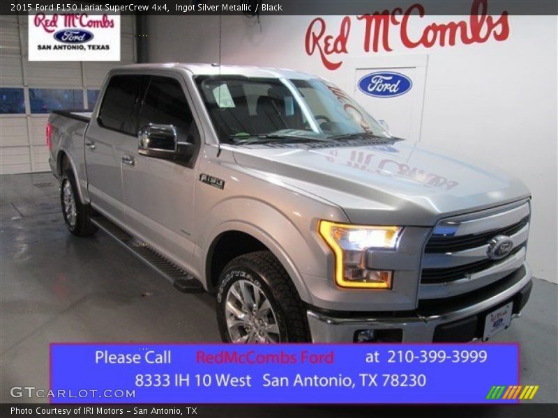 Ingot Silver Metallic / Black 2015 Ford F150 Lariat SuperCrew 4x4