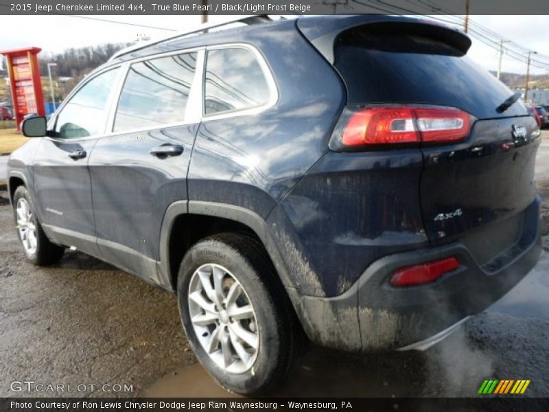 True Blue Pearl / Black/Light Frost Beige 2015 Jeep Cherokee Limited 4x4