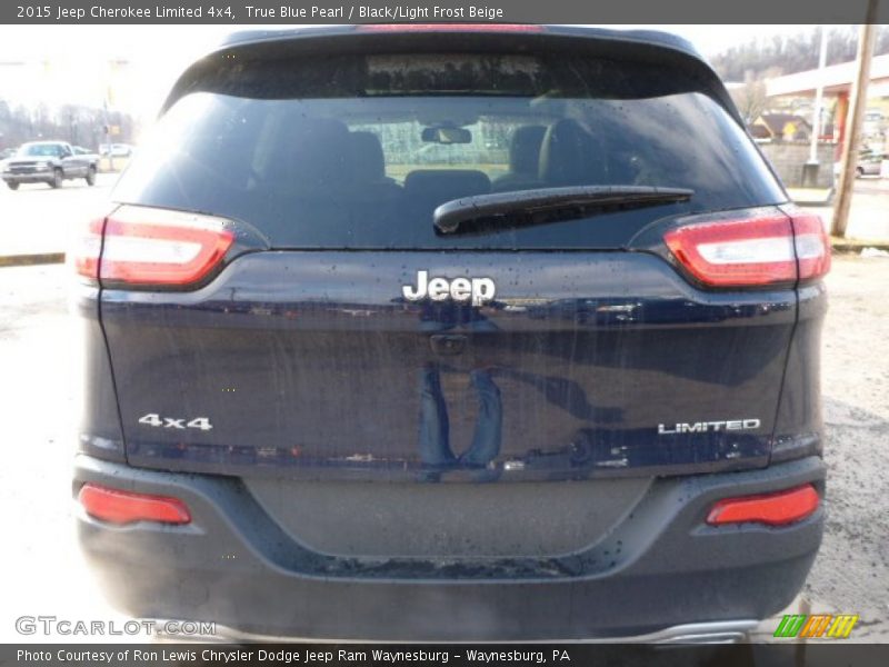 True Blue Pearl / Black/Light Frost Beige 2015 Jeep Cherokee Limited 4x4
