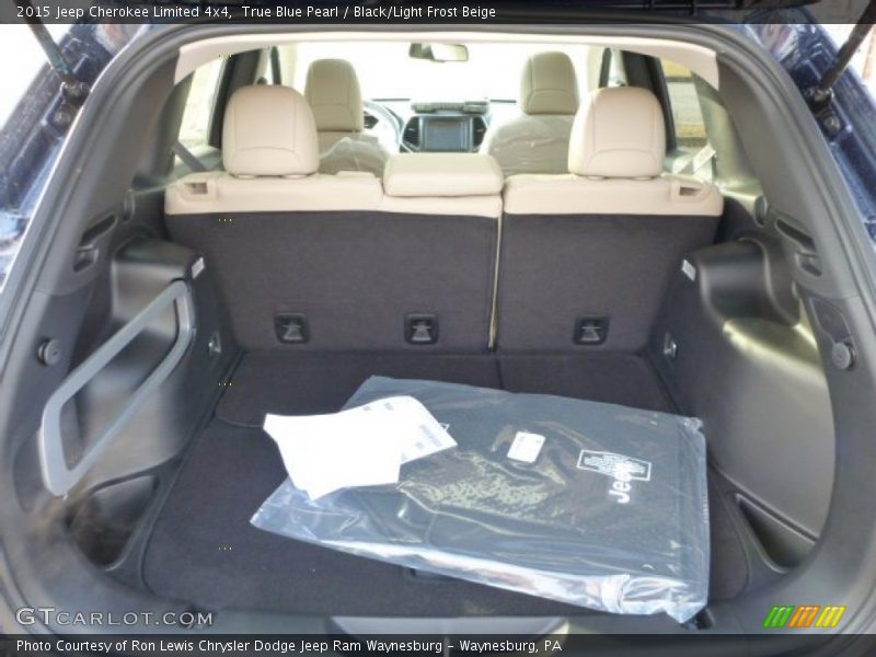 True Blue Pearl / Black/Light Frost Beige 2015 Jeep Cherokee Limited 4x4