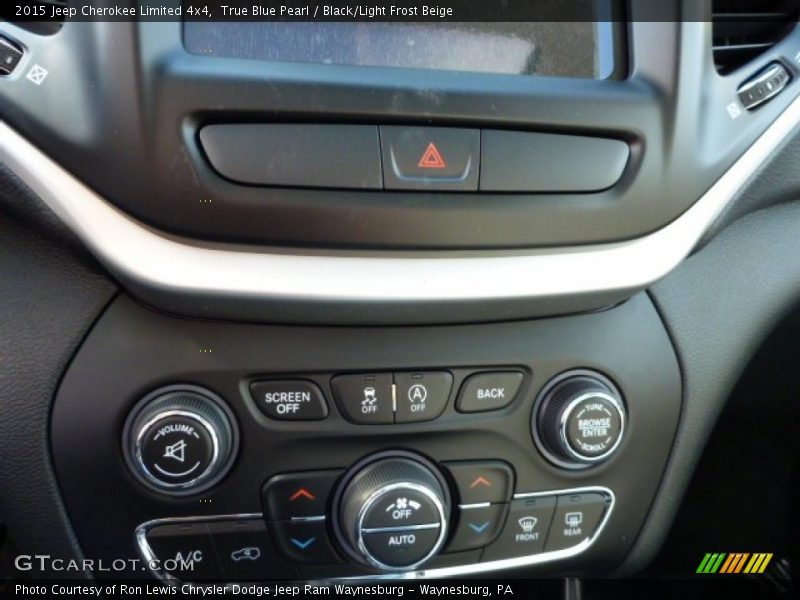 True Blue Pearl / Black/Light Frost Beige 2015 Jeep Cherokee Limited 4x4