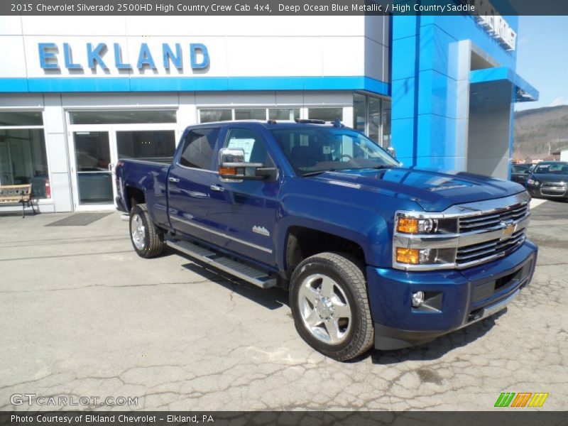 Deep Ocean Blue Metallic / High Country Saddle 2015 Chevrolet Silverado 2500HD High Country Crew Cab 4x4