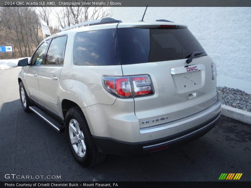 Champagne Silver Metallic / Ebony 2014 GMC Acadia SLE AWD