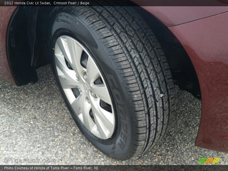Crimson Pearl / Beige 2012 Honda Civic LX Sedan