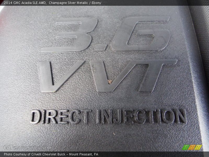 Champagne Silver Metallic / Ebony 2014 GMC Acadia SLE AWD