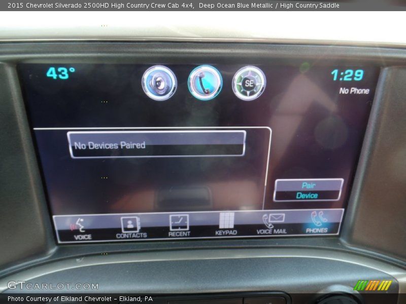 Deep Ocean Blue Metallic / High Country Saddle 2015 Chevrolet Silverado 2500HD High Country Crew Cab 4x4