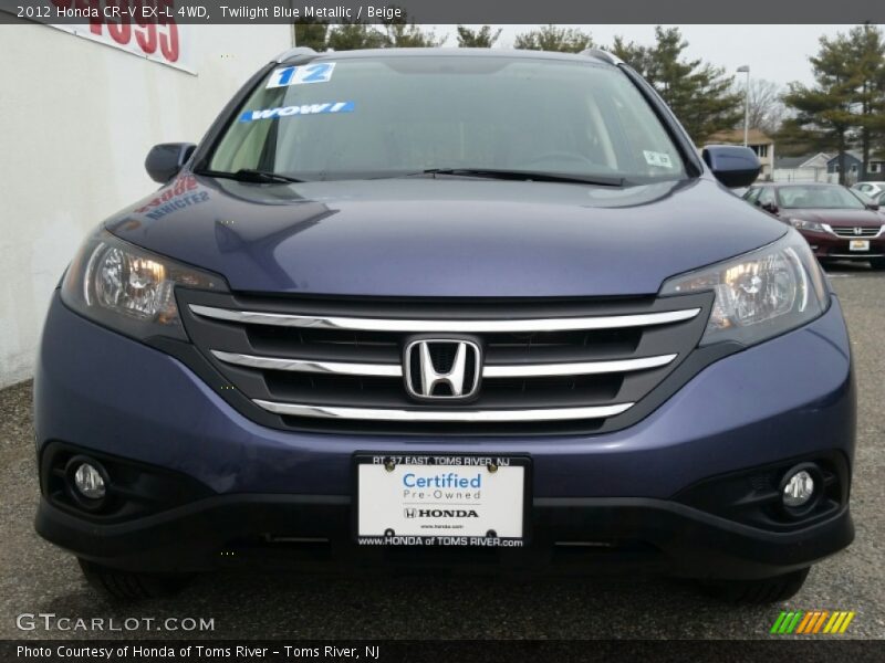 Twilight Blue Metallic / Beige 2012 Honda CR-V EX-L 4WD