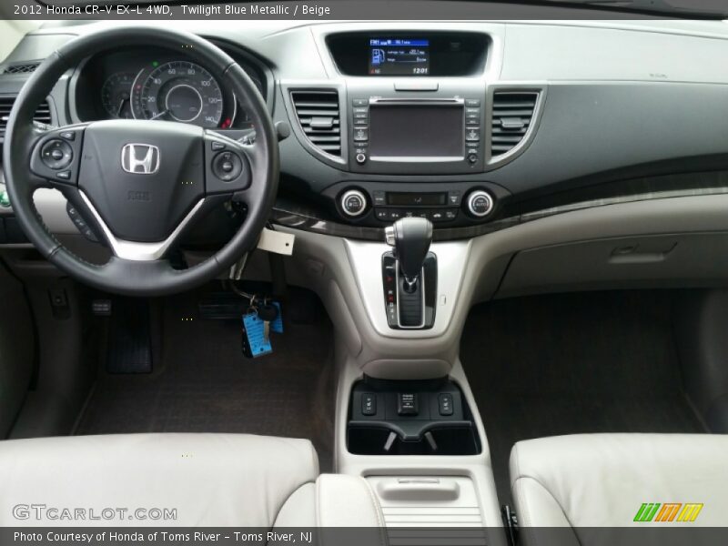 Twilight Blue Metallic / Beige 2012 Honda CR-V EX-L 4WD