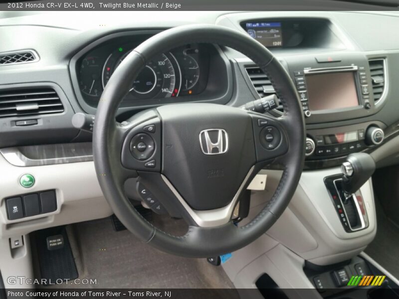 Twilight Blue Metallic / Beige 2012 Honda CR-V EX-L 4WD