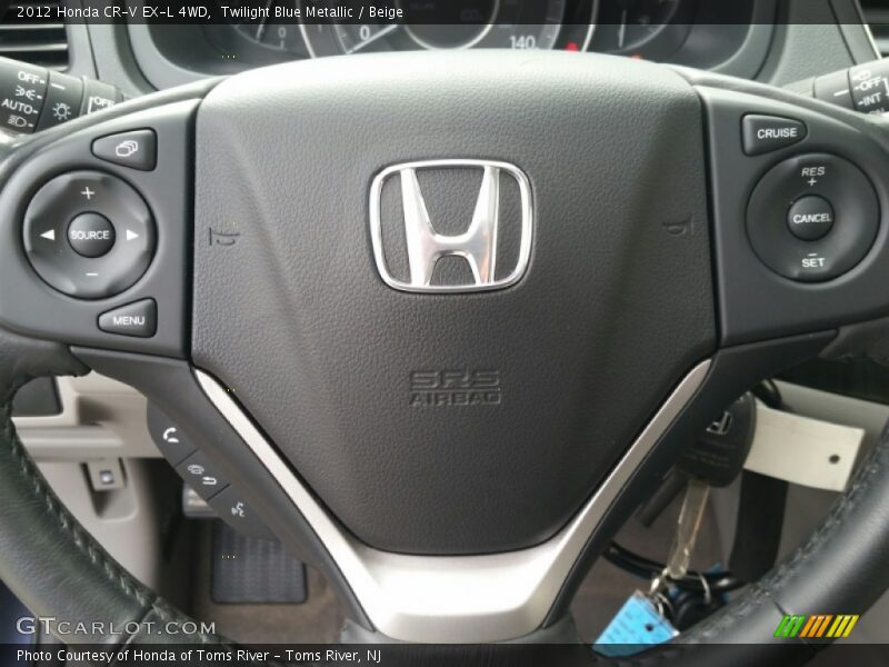 Twilight Blue Metallic / Beige 2012 Honda CR-V EX-L 4WD