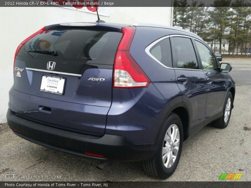 Twilight Blue Metallic / Beige 2012 Honda CR-V EX-L 4WD