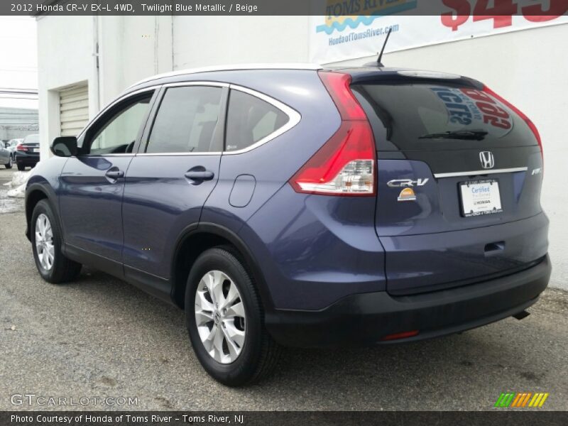 Twilight Blue Metallic / Beige 2012 Honda CR-V EX-L 4WD