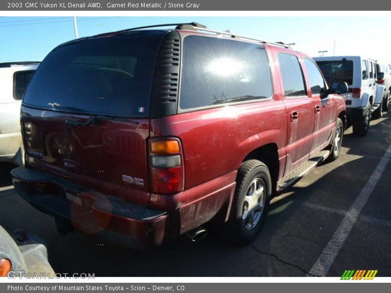 Garnet Red Metallic / Stone Gray 2003 GMC Yukon XL Denali AWD