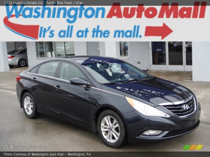 Pacific Blue Pearl / Gray 2013 Hyundai Sonata GLS