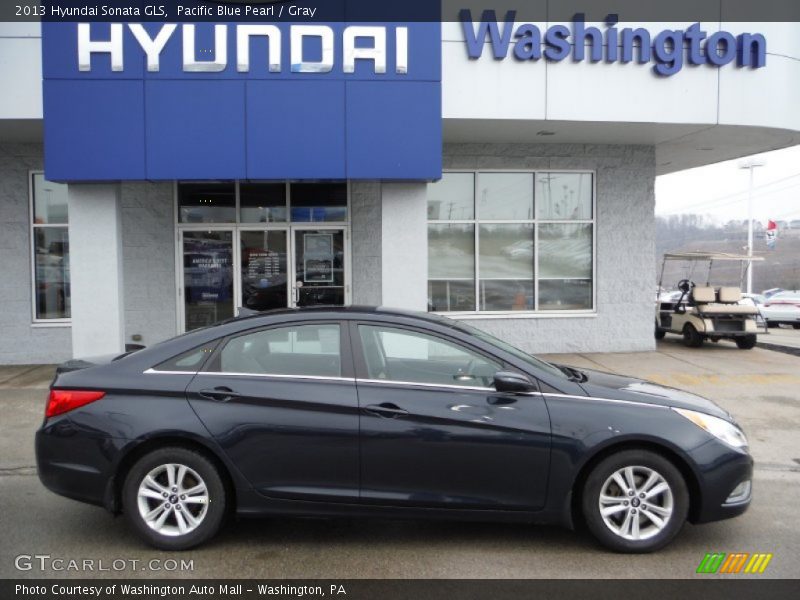 Pacific Blue Pearl / Gray 2013 Hyundai Sonata GLS