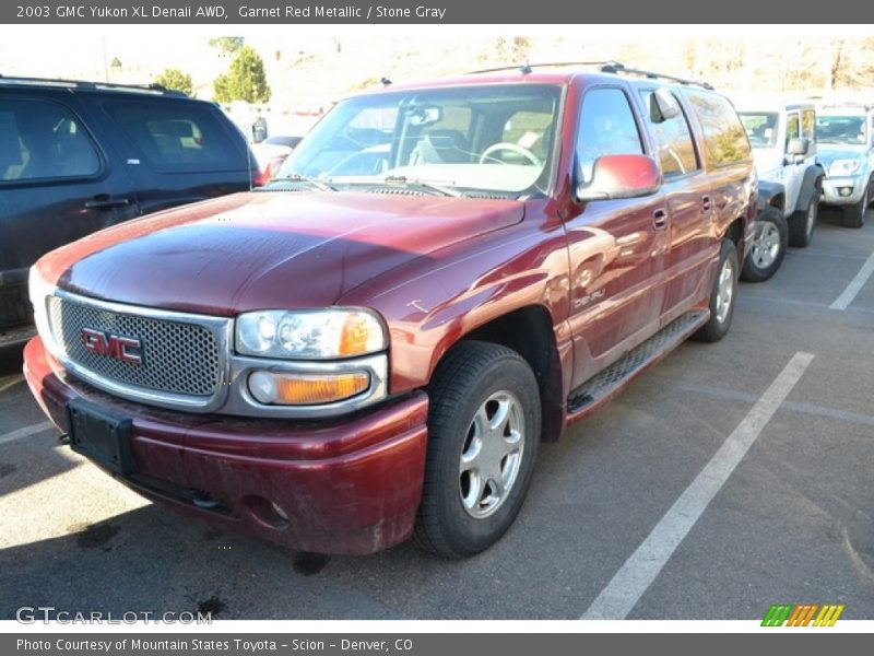Garnet Red Metallic / Stone Gray 2003 GMC Yukon XL Denali AWD