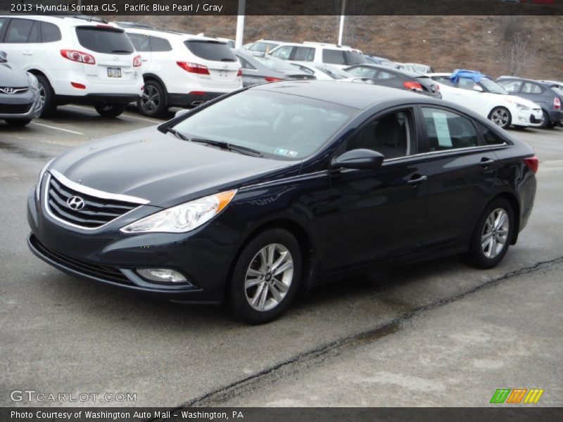 Pacific Blue Pearl / Gray 2013 Hyundai Sonata GLS