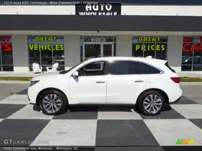 White Diamond Pearl / Graystone 2014 Acura MDX Technology