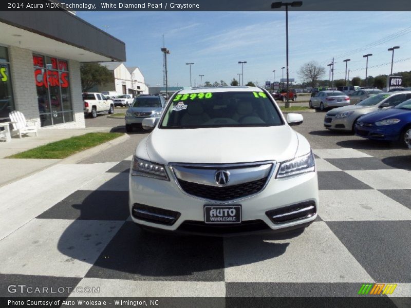 White Diamond Pearl / Graystone 2014 Acura MDX Technology