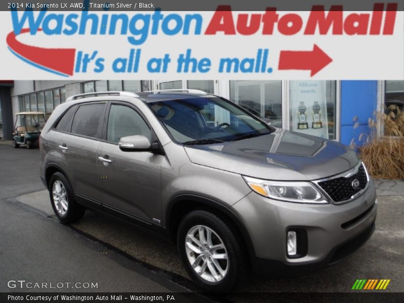 Titanium Silver / Black 2014 Kia Sorento LX AWD