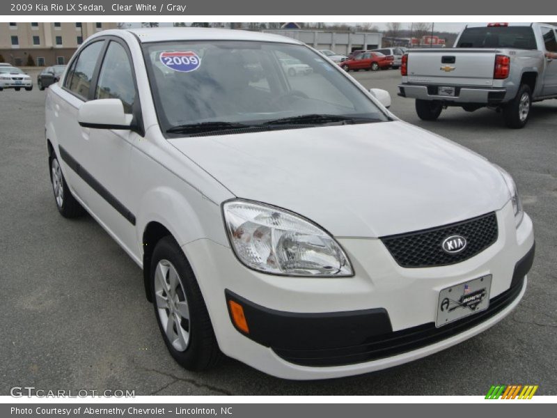 Clear White / Gray 2009 Kia Rio LX Sedan