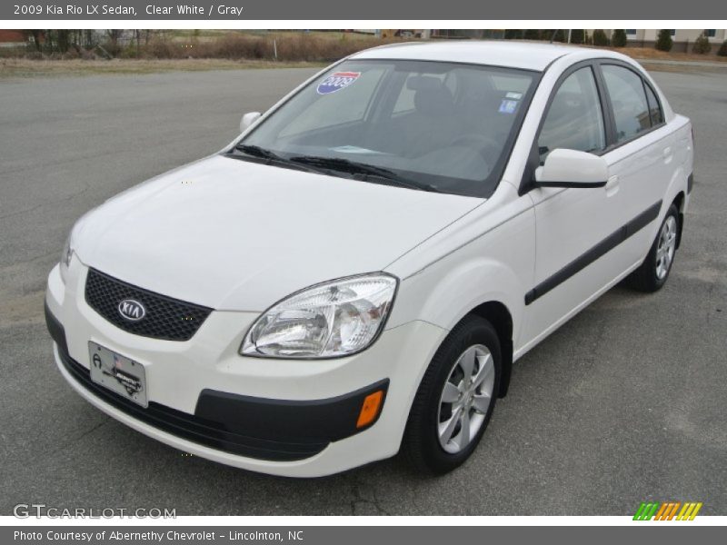 Clear White / Gray 2009 Kia Rio LX Sedan