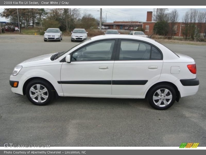 Clear White / Gray 2009 Kia Rio LX Sedan
