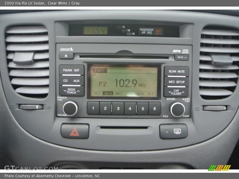 Clear White / Gray 2009 Kia Rio LX Sedan