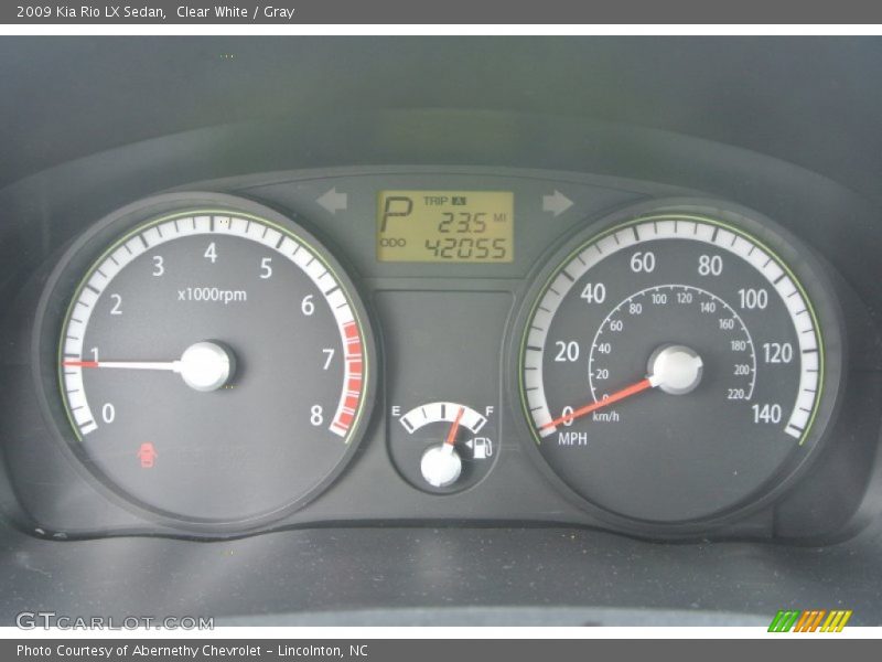 Clear White / Gray 2009 Kia Rio LX Sedan