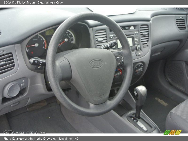 Clear White / Gray 2009 Kia Rio LX Sedan