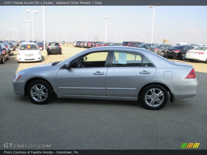 Alabaster Silver Metallic / Gray 2007 Honda Accord EX-L Sedan