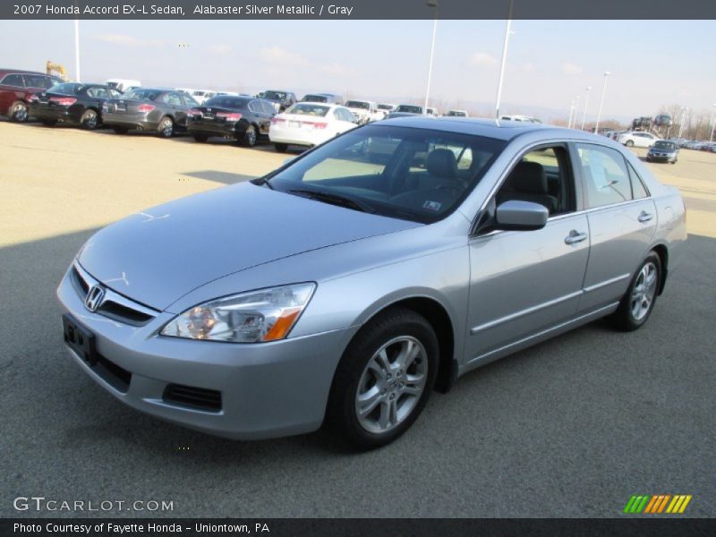 Alabaster Silver Metallic / Gray 2007 Honda Accord EX-L Sedan