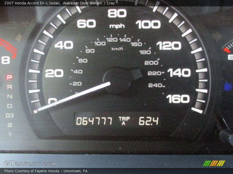 Alabaster Silver Metallic / Gray 2007 Honda Accord EX-L Sedan