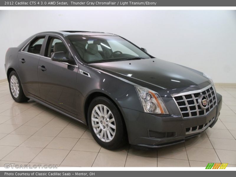 Thunder Gray ChromaFlair / Light Titanium/Ebony 2012 Cadillac CTS 4 3.0 AWD Sedan