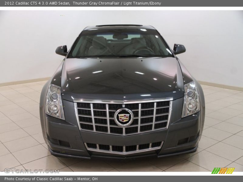 Thunder Gray ChromaFlair / Light Titanium/Ebony 2012 Cadillac CTS 4 3.0 AWD Sedan