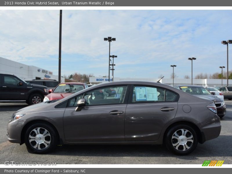 Urban Titanium Metallic / Beige 2013 Honda Civic Hybrid Sedan