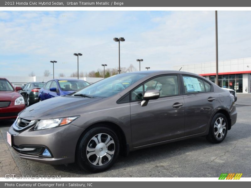 Urban Titanium Metallic / Beige 2013 Honda Civic Hybrid Sedan