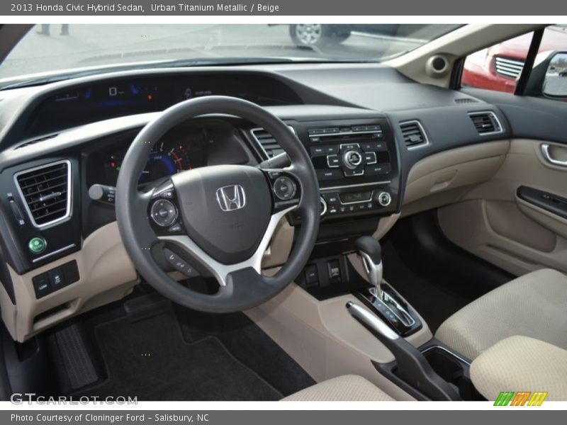 Urban Titanium Metallic / Beige 2013 Honda Civic Hybrid Sedan