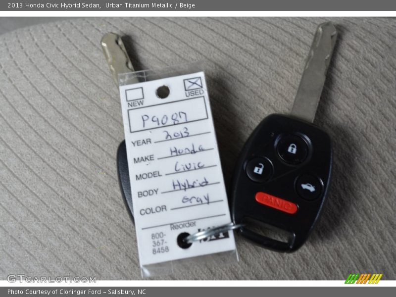 Urban Titanium Metallic / Beige 2013 Honda Civic Hybrid Sedan