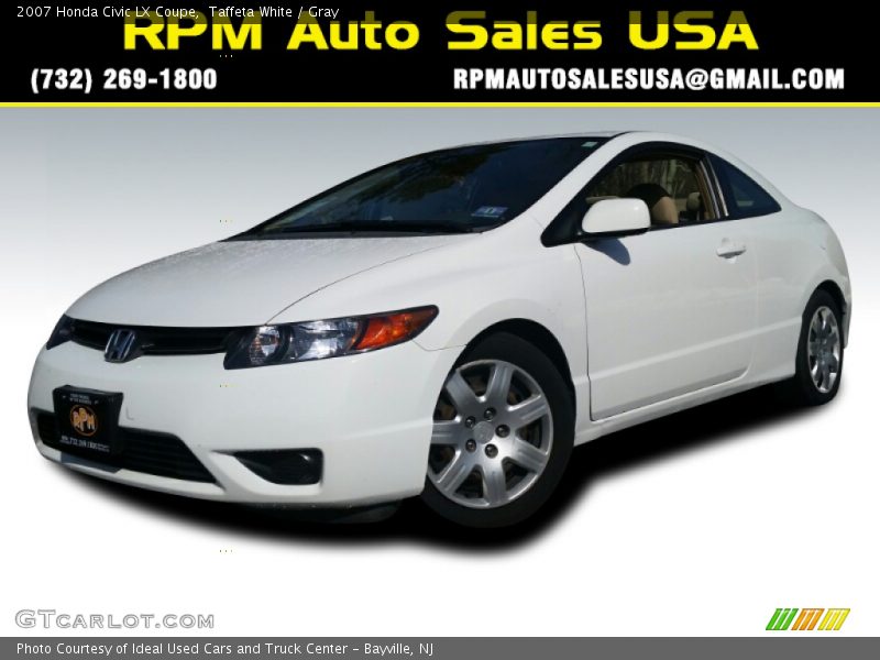 Taffeta White / Gray 2007 Honda Civic LX Coupe