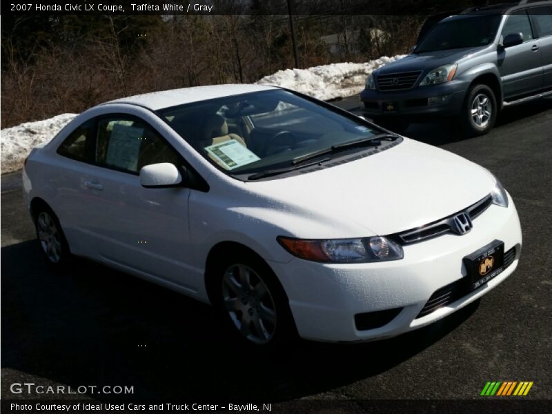 Taffeta White / Gray 2007 Honda Civic LX Coupe