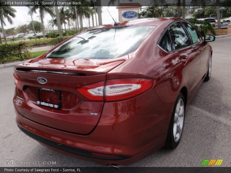 Sunset / Charcoal Black 2014 Ford Fusion SE