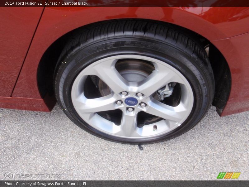 Sunset / Charcoal Black 2014 Ford Fusion SE