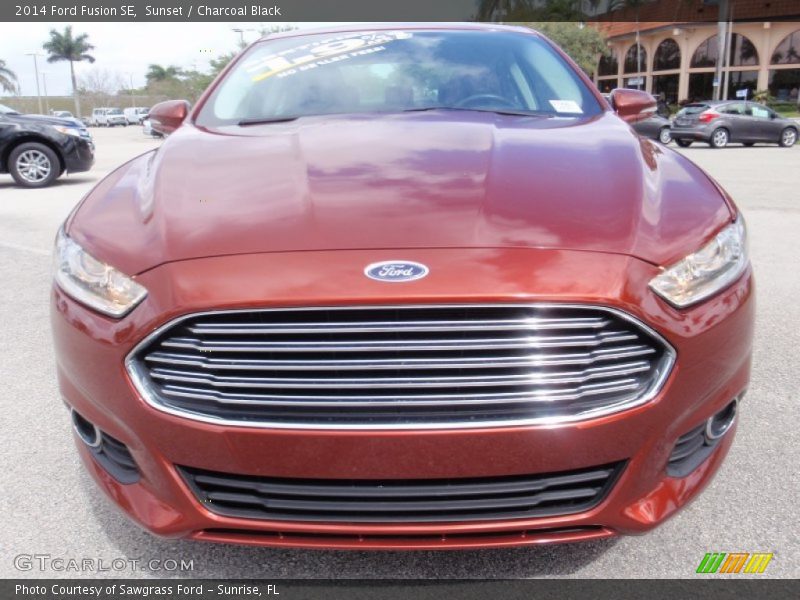 Sunset / Charcoal Black 2014 Ford Fusion SE